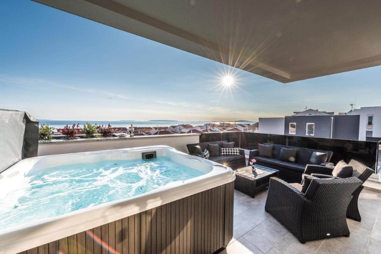 Fux Penthouse Whirlpool Meerblick Zadar Bagian luar foto